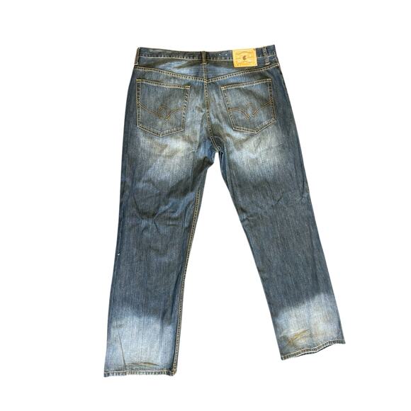 Vintage Rocawear Baggy Hip Hop Skate Dark Wash Denim Jeans Blue‎ 40x34 - Picture 1 of 10